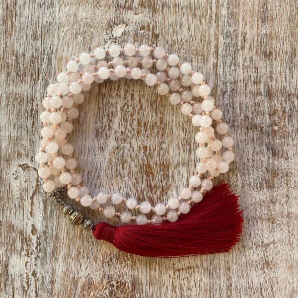 6mm Rose Quartz with Red Tassel - Image 3
