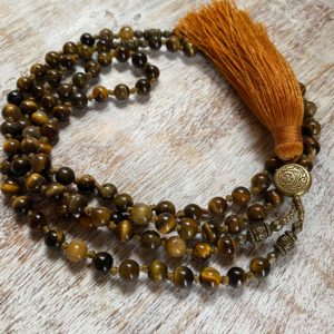 6mm Tiger Eye with Golden Tassel